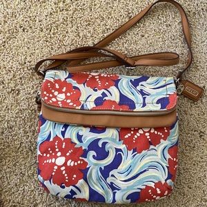 Floral shoulder or crossbody bag